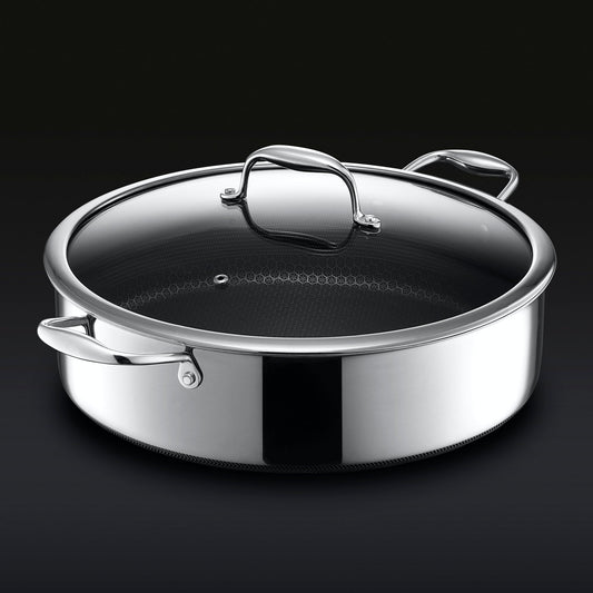 Hybrid Deep Sauté Pan/Chicken Fryer with Lid, 7-Qt