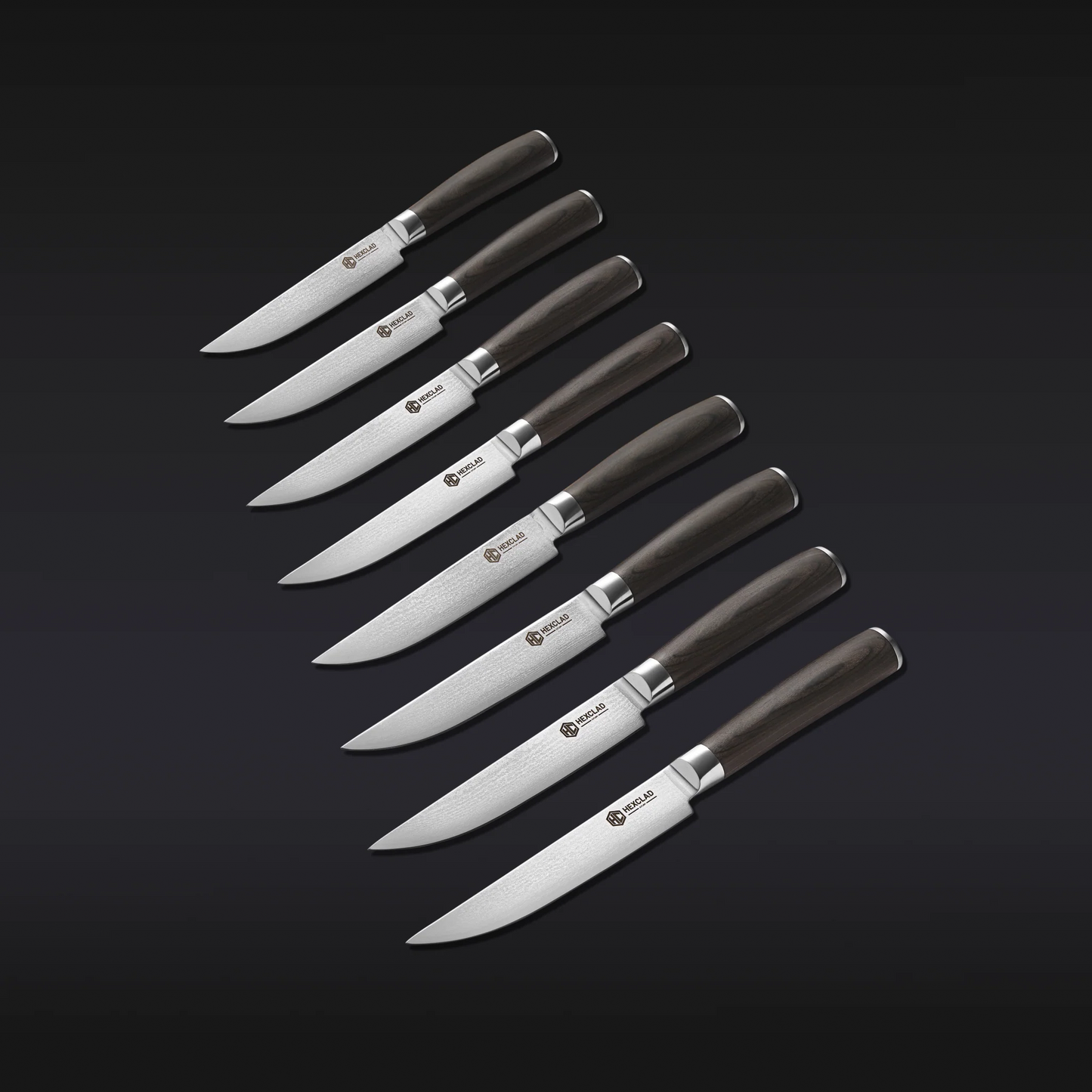 Damascus Steel Steak Knife Set, 8-pc (Espresso)