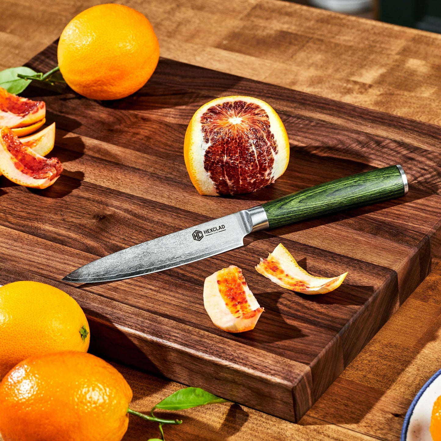 Essential Damascus Steel Knife Set, 6-pc (Green)